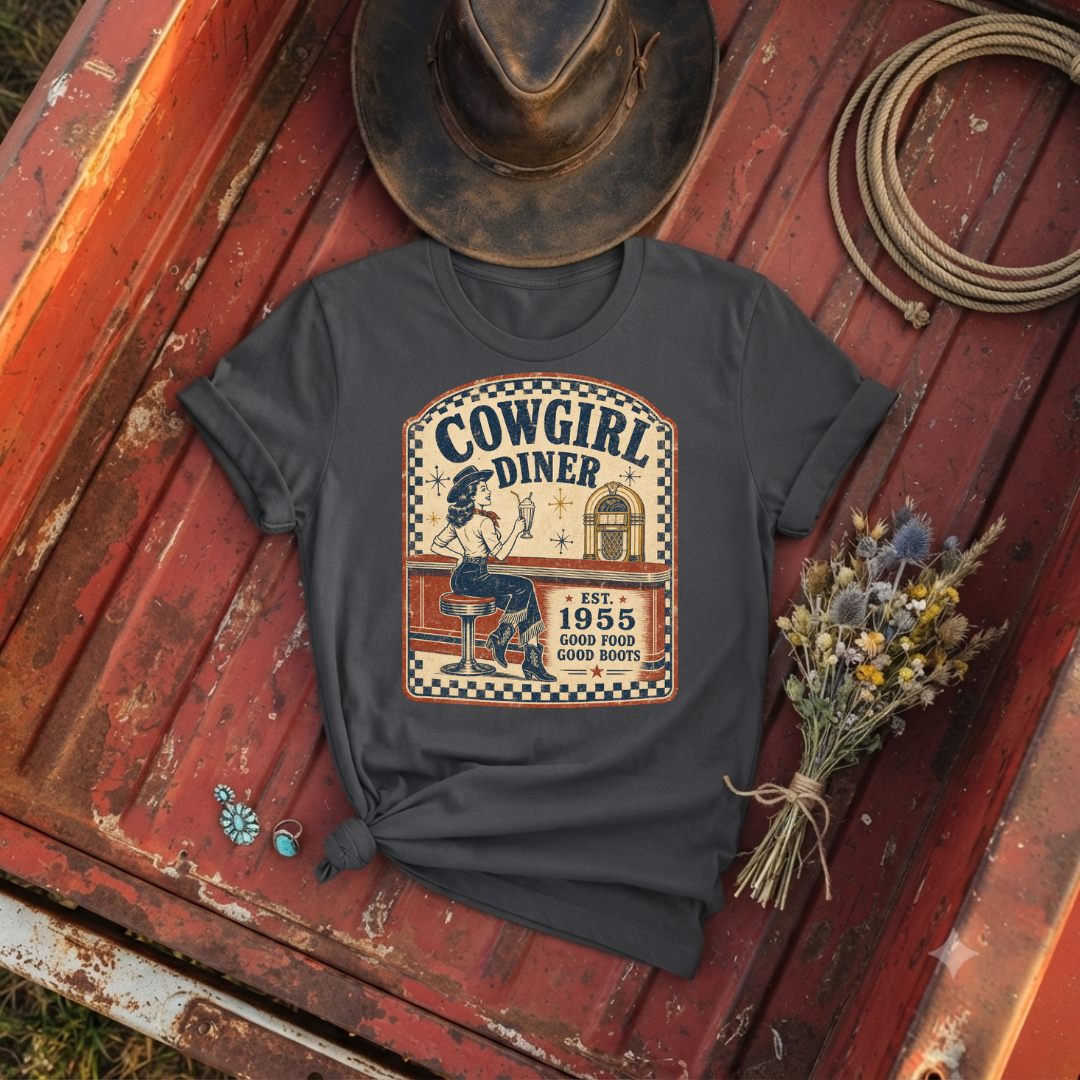 "Cowgirl Diner"  Vintage Tee