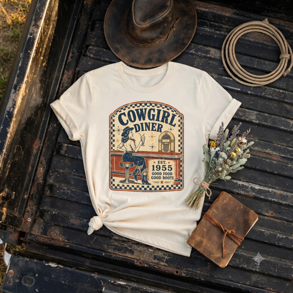 "Cowgirl Diner"  Vintage Tee