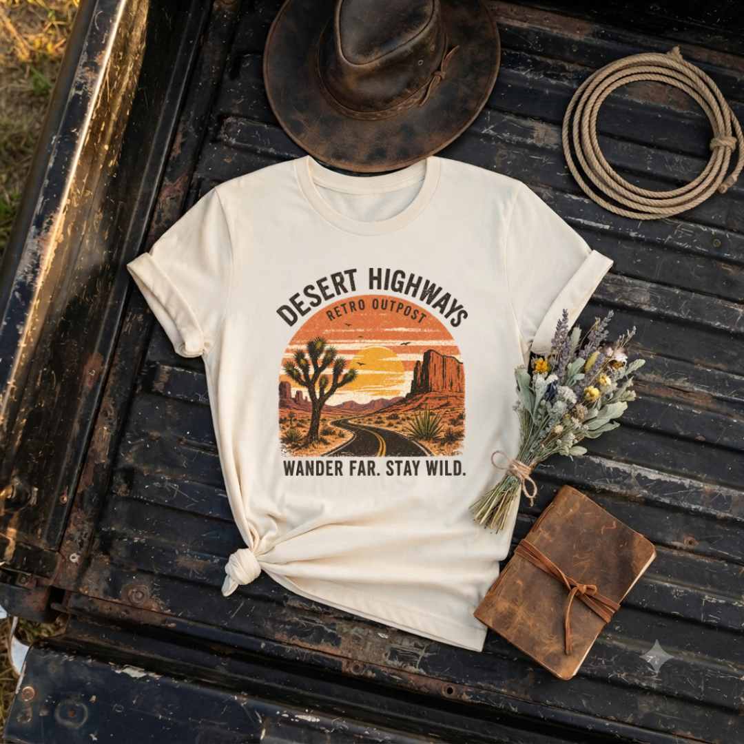"Desert Highways" Graphic T‑Shirt