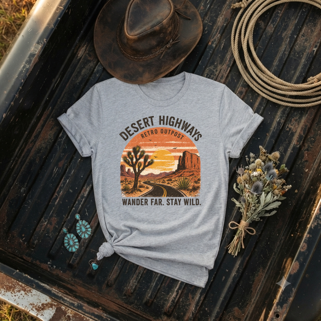 "Desert Highways" Graphic T‑Shirt