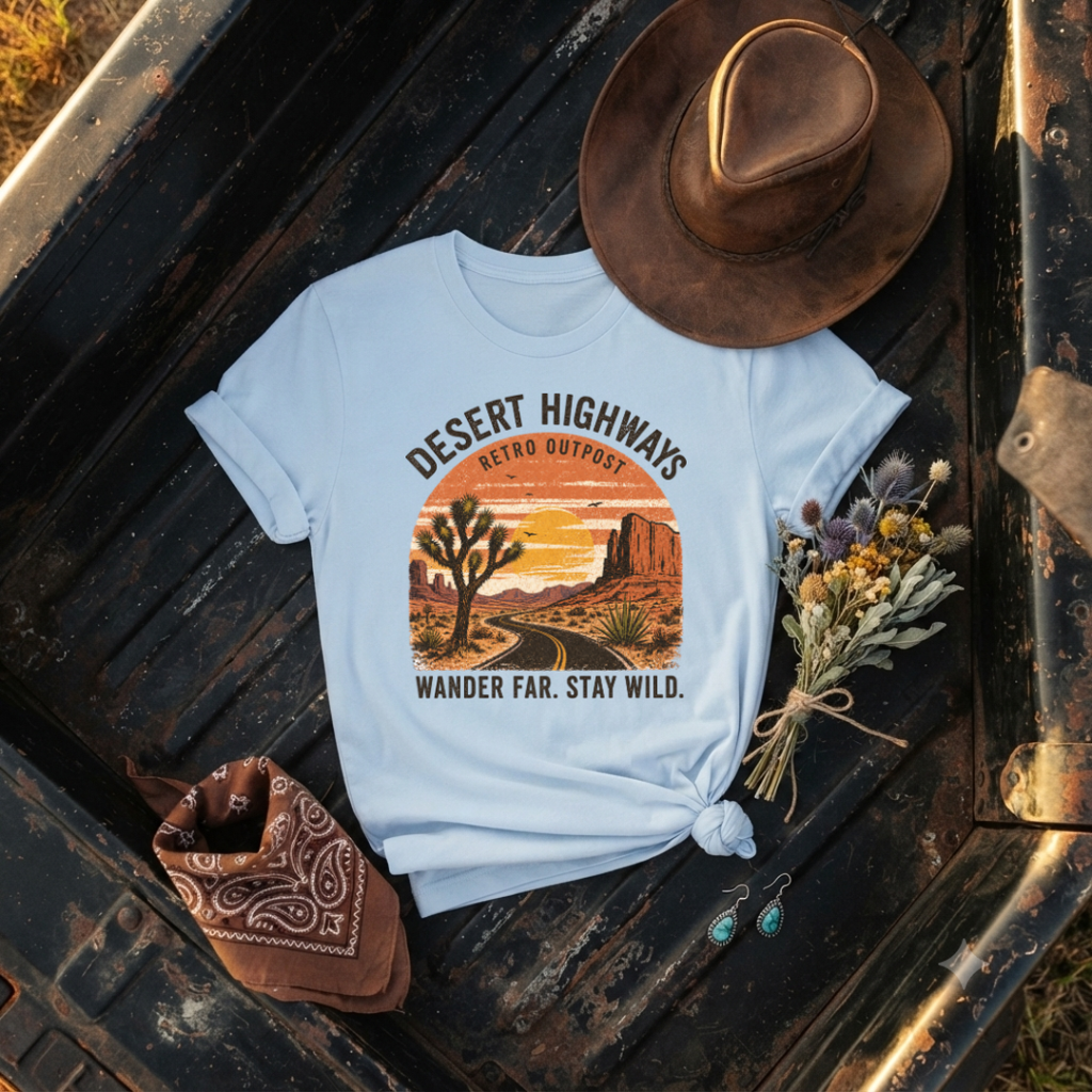 "Desert Highways" Graphic T‑Shirt