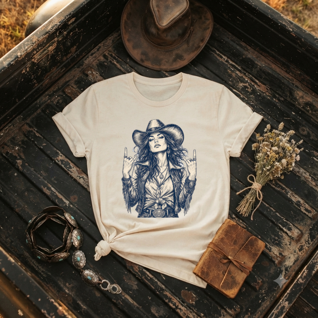 "Cowgirl Rock" - Graphic T-Shirt