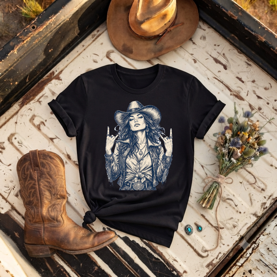 "Cowgirl Rock" - Graphic T-Shirt