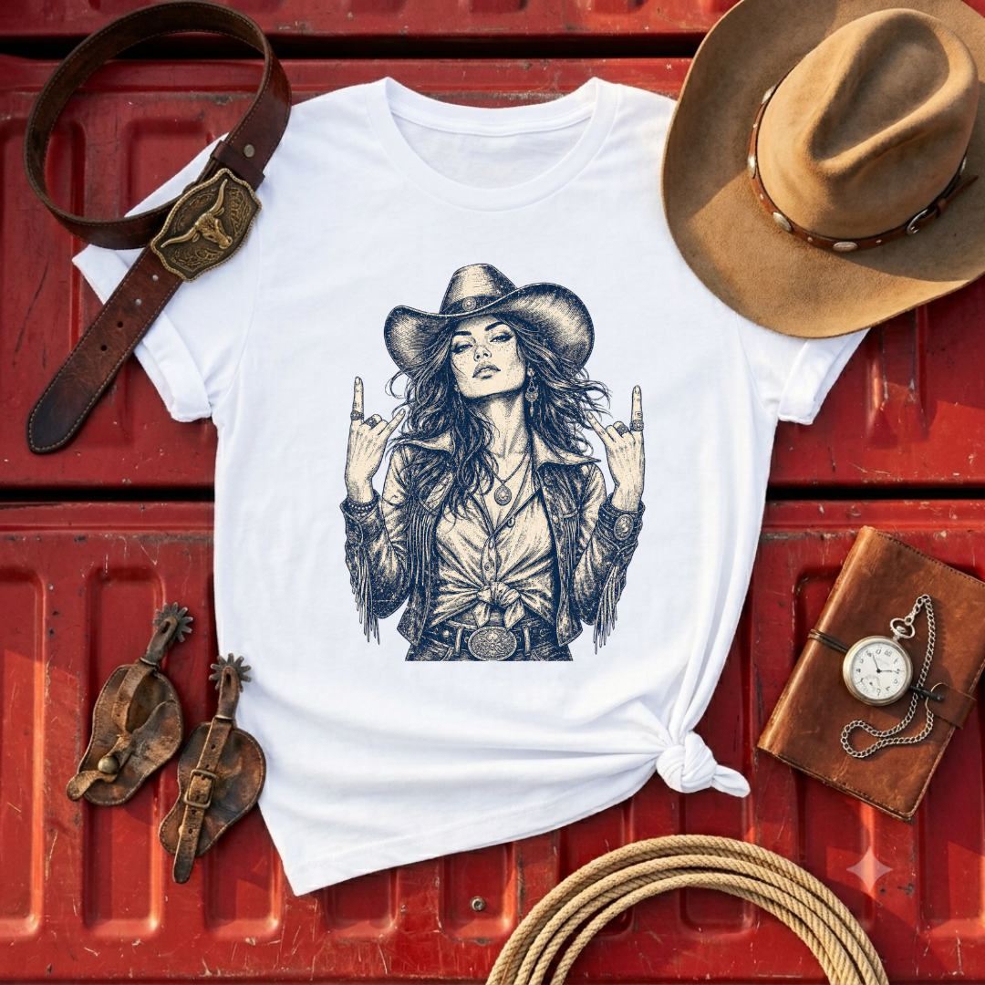 "Cowgirl Rock" - Graphic T-Shirt