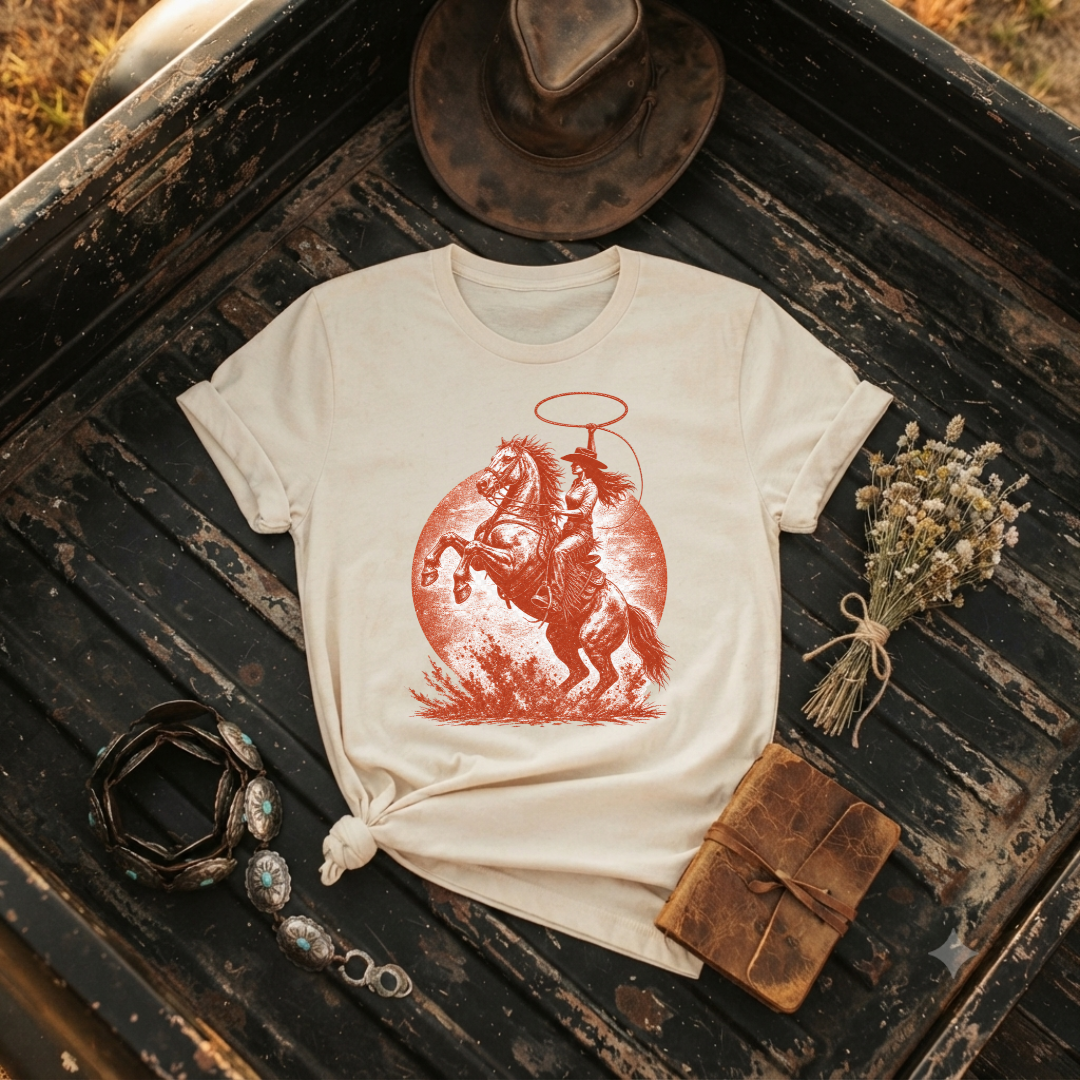 "Cowgirl Rodeo Bronc Rider" T-Shirt