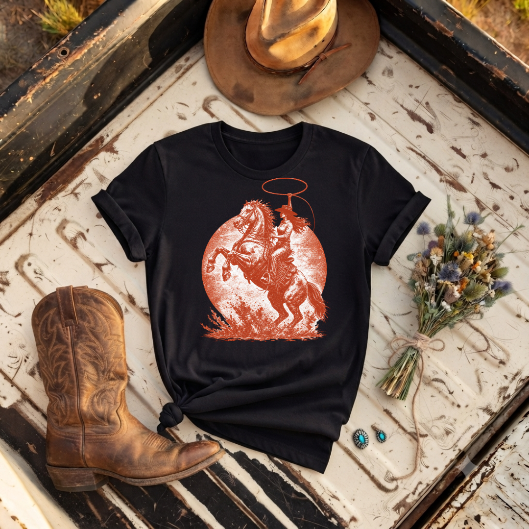"Cowgirl Rodeo Bronc Rider" T-Shirt