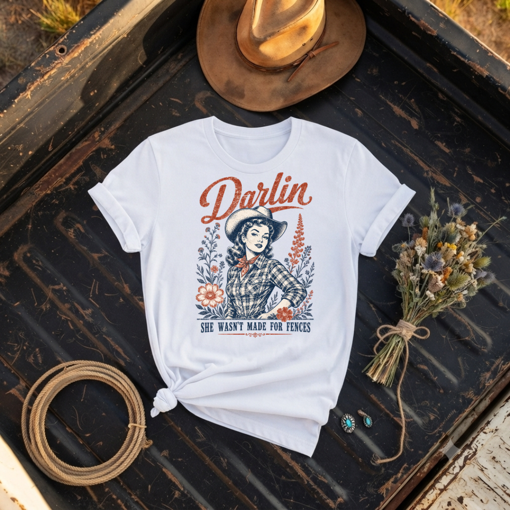 "Darlin"- Cowgirl Graphic T‑Shirt