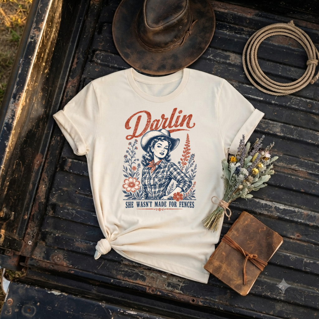 "Darlin"- Cowgirl Graphic T‑Shirt