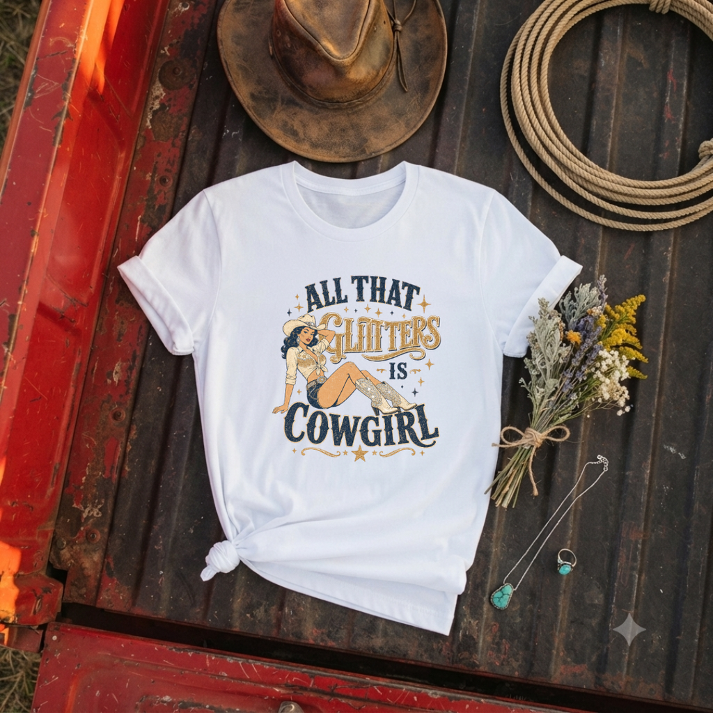 "All That Glitters Is Cowgirl" - Graphic T-Shirt