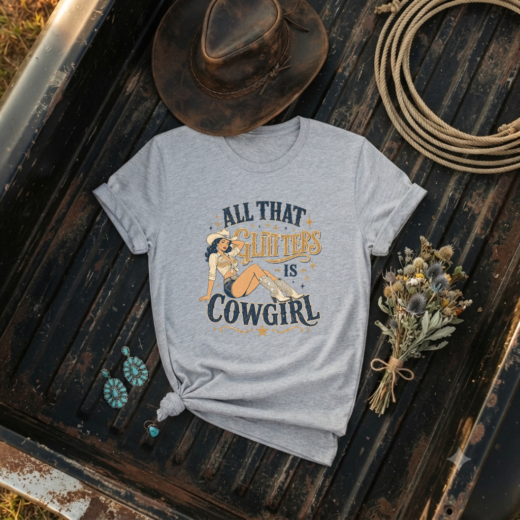 "All That Glitters Is Cowgirl" - Graphic T-Shirt