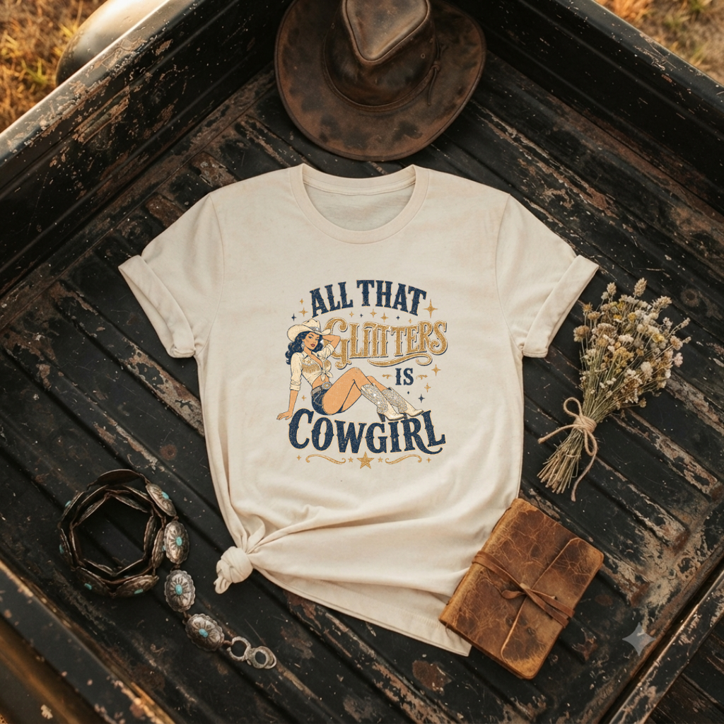 "All That Glitters Is Cowgirl" - Graphic T-Shirt