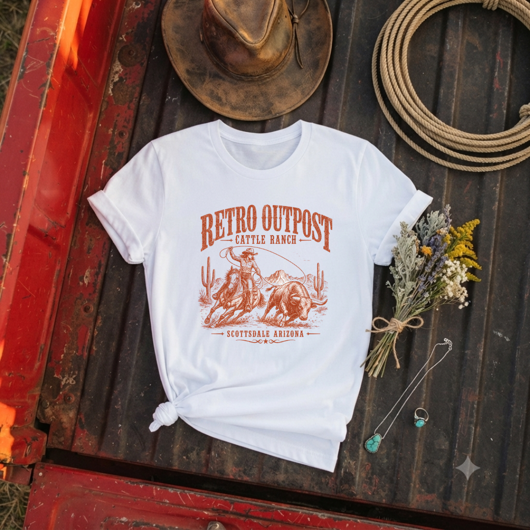 "Retro Outpost Cattle Ranch" Graphic T-Shirt
