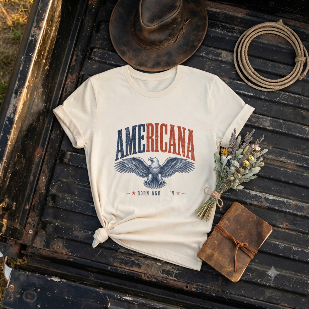 "Vintage Americana Eagle"  Graphic T-Shirt