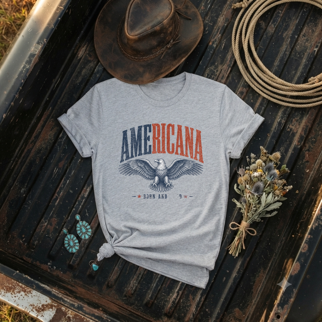 "Vintage Americana Eagle"  Graphic T-Shirt