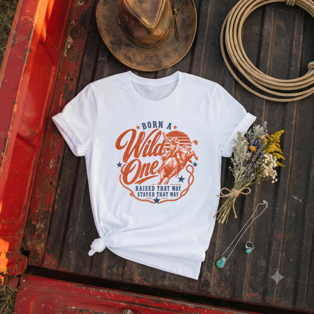 "Born a Wild One" Graphic T‑Shirt