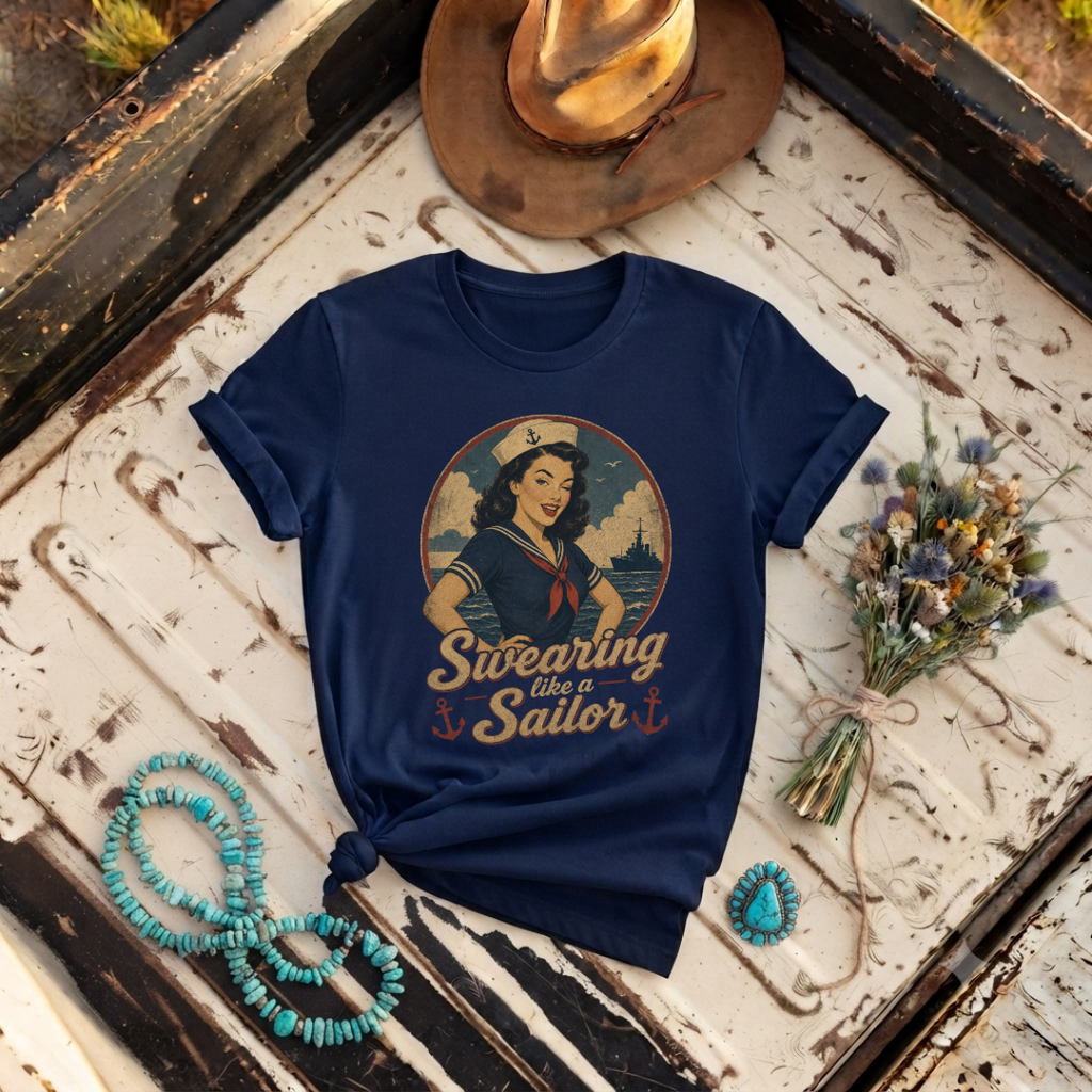 Vintage Sailor Girl T-Shirt — “Swearing Like a Sailor”