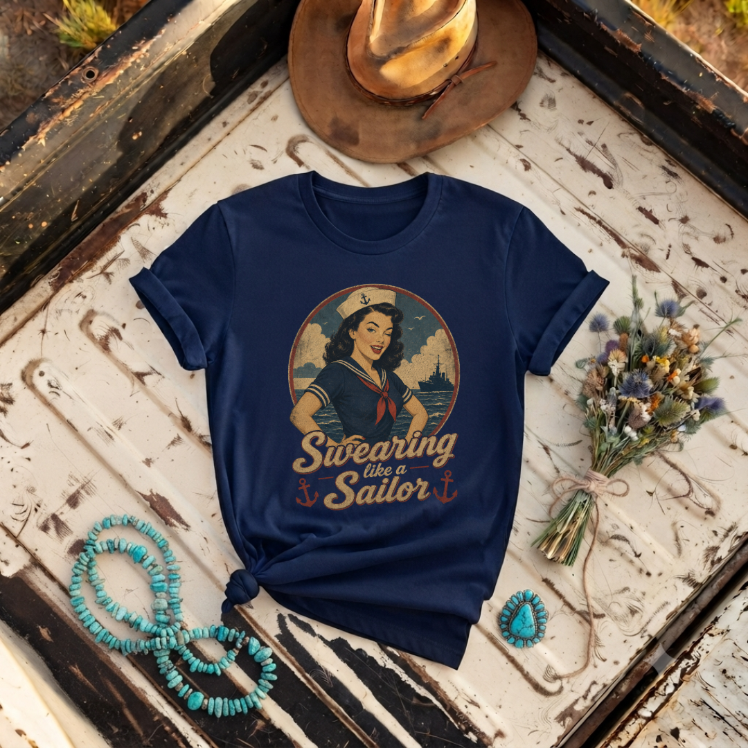 Vintage Sailor Girl T-Shirt — “Swearing Like a Sailor”