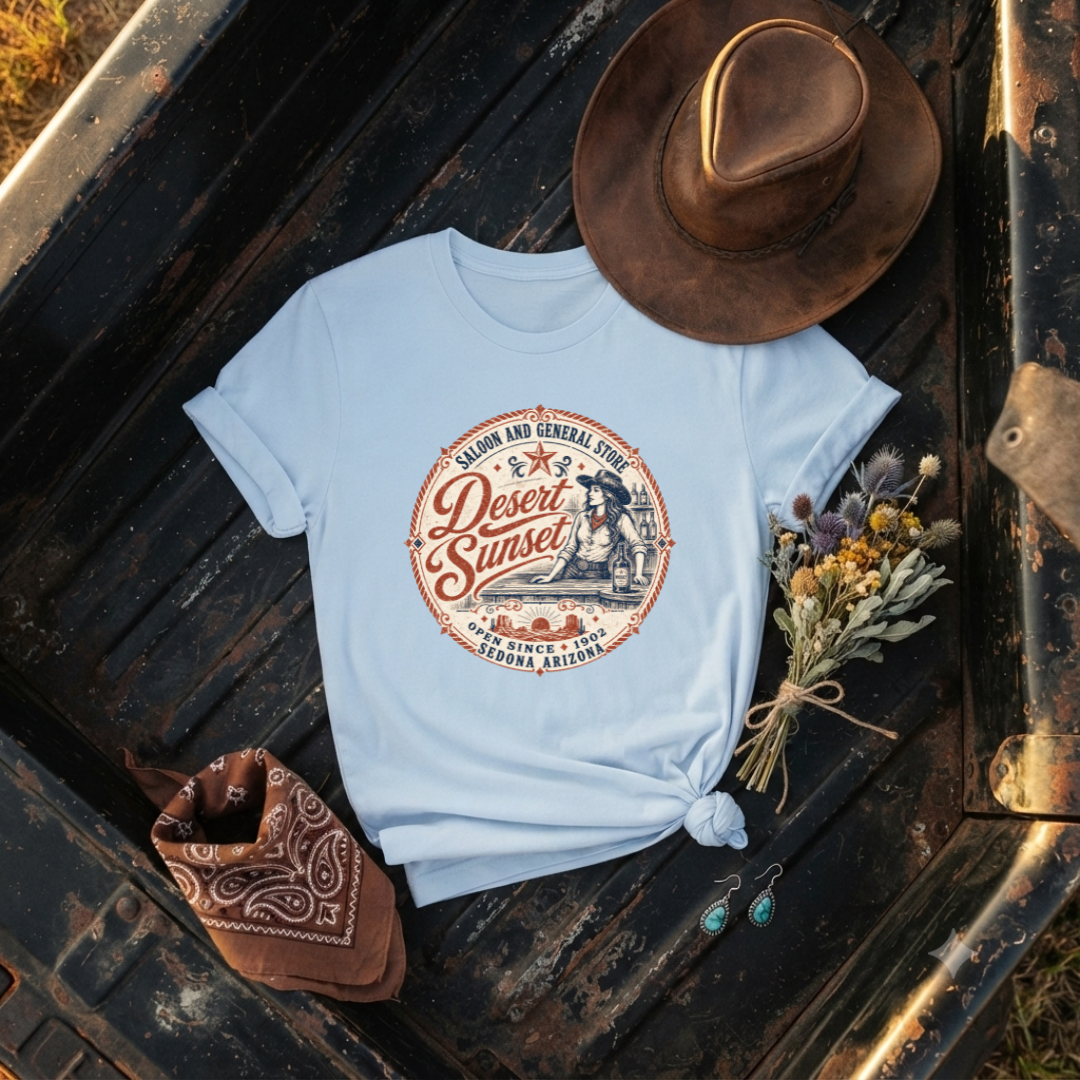 "Desert Sunset Saloon" Graphic T-Shirt
