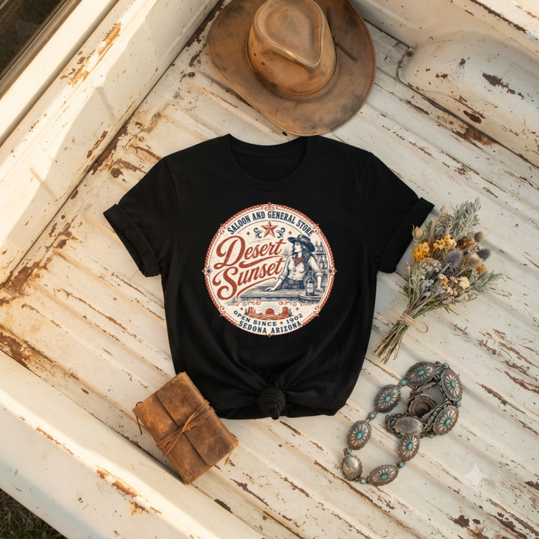 "Desert Sunset Saloon" Graphic T-Shirt