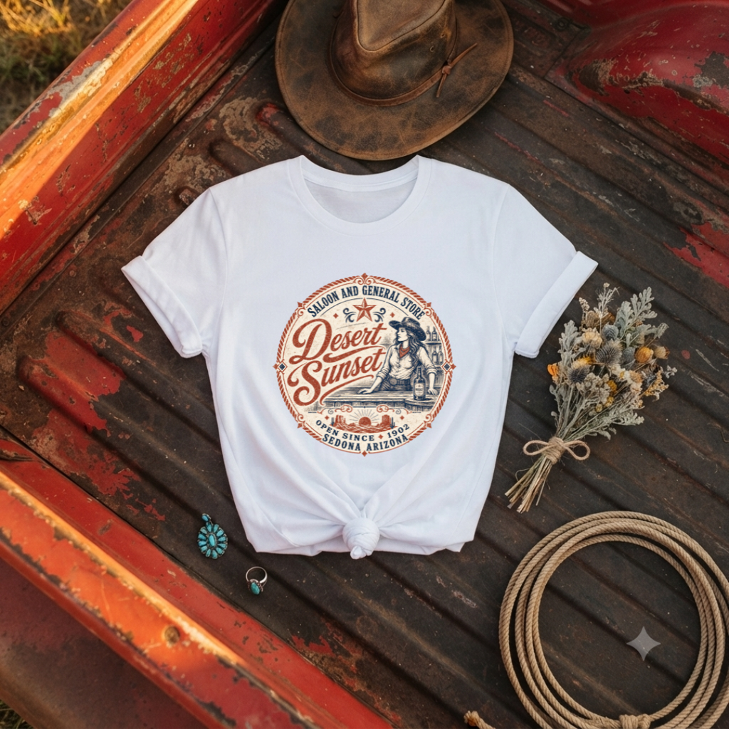 "Desert Sunset Saloon" Graphic T-Shirt