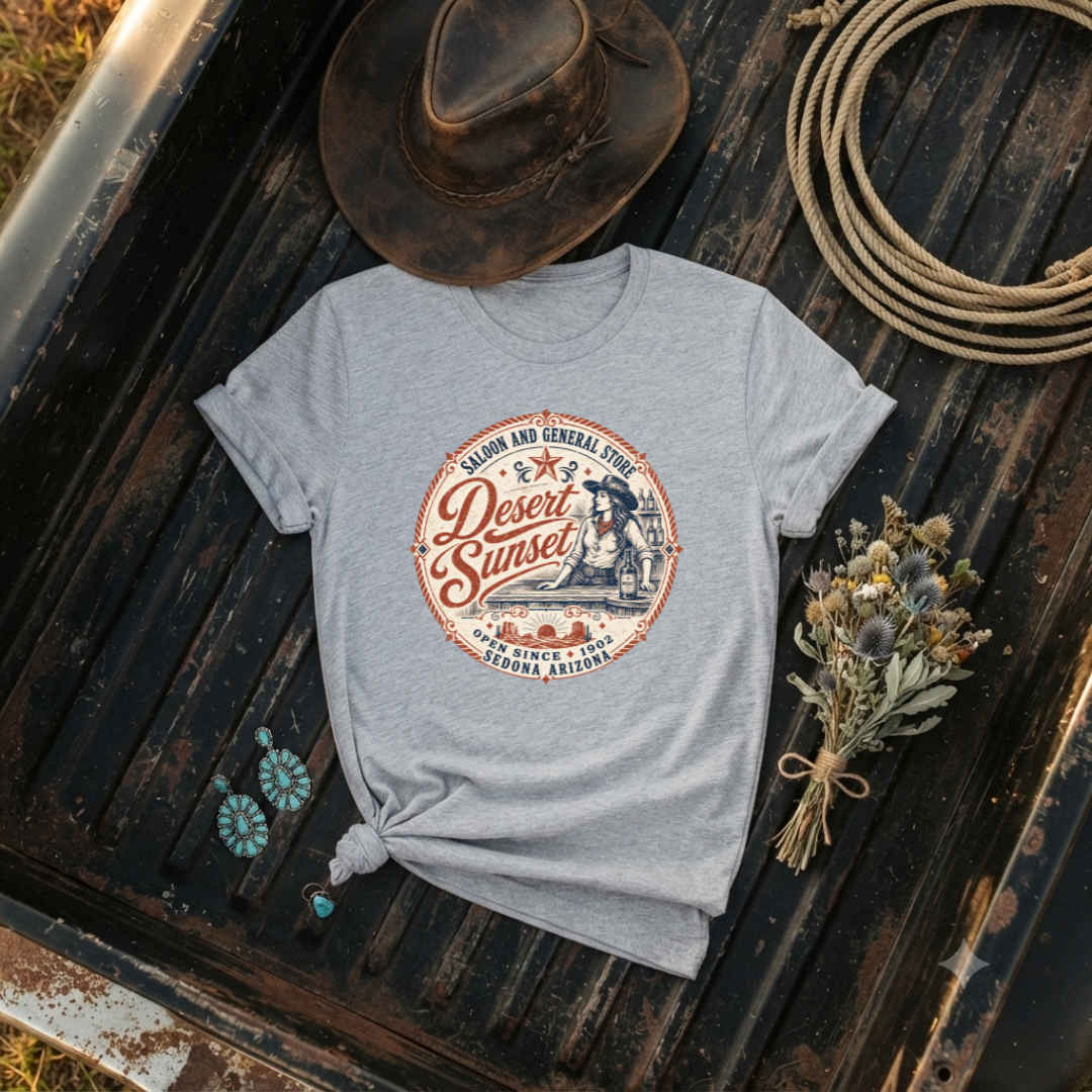 "Desert Sunset Saloon" Graphic T-Shirt