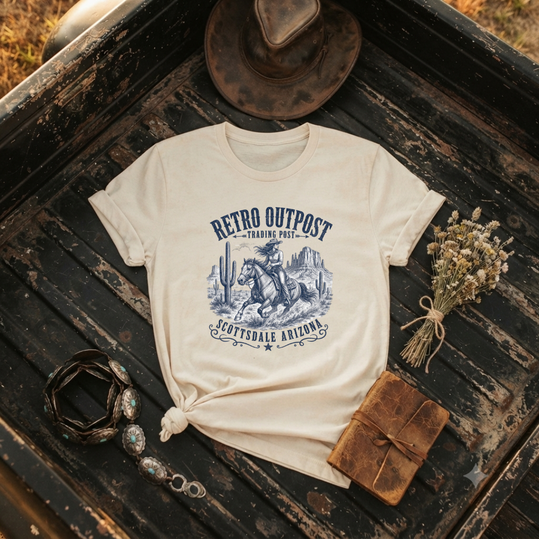 "Retro Outpost Cowgirl" T-Shirt