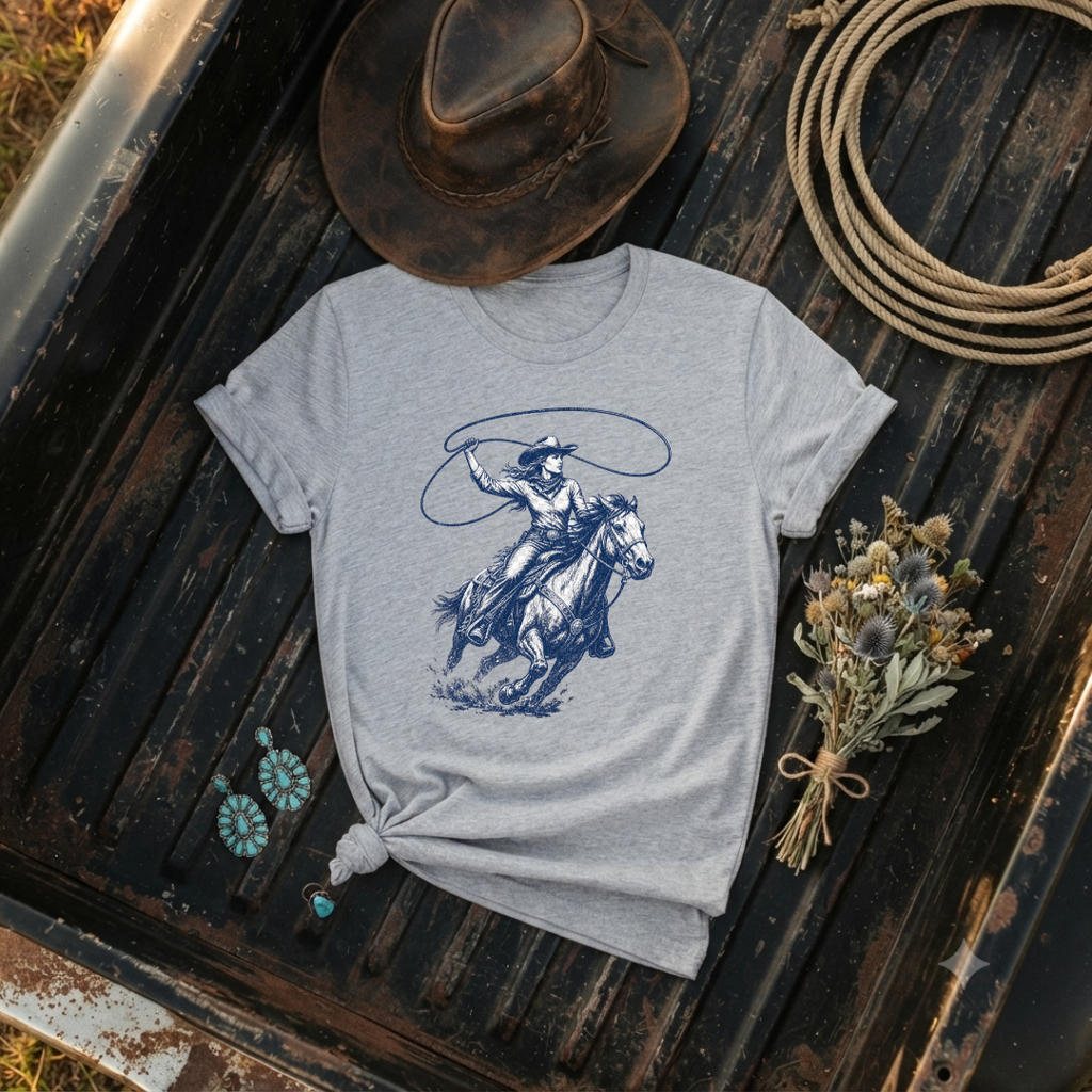 "Cowgirl Lasso" — Soft T-Shirt