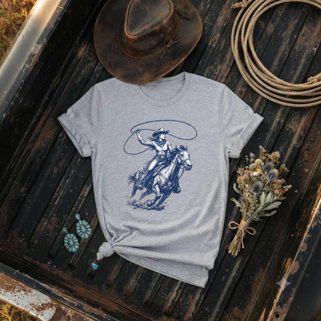"Cowgirl Lasso" — Soft T-Shirt
