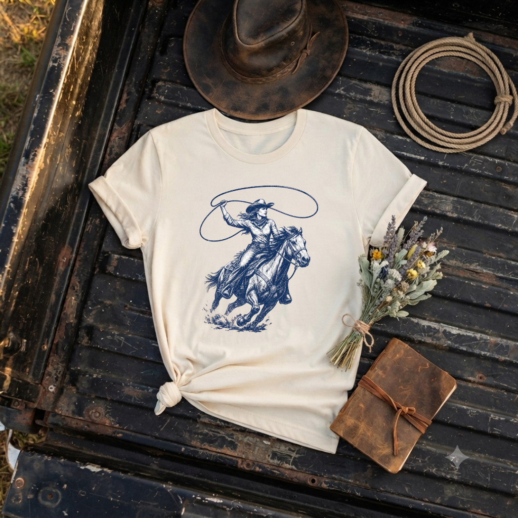 "Cowgirl Lasso" — Soft T-Shirt