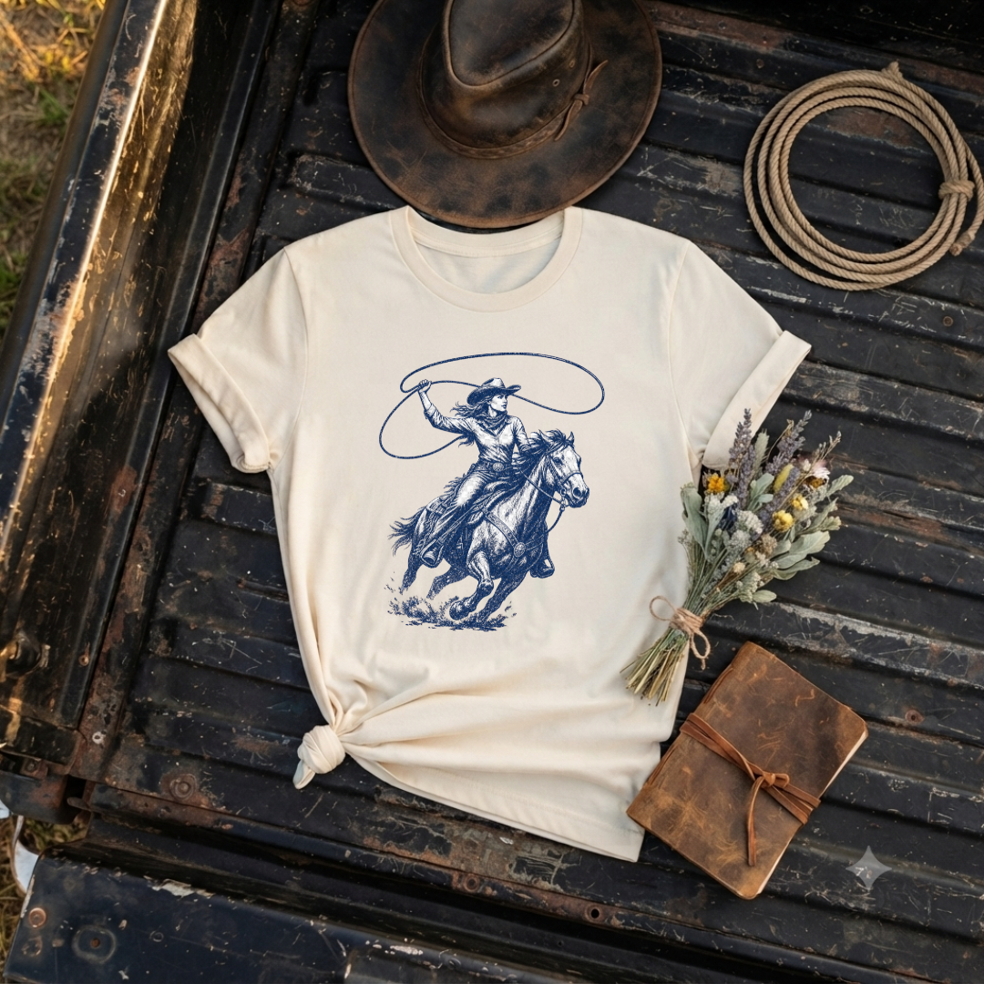 "Cowgirl Lasso" — Soft T-Shirt