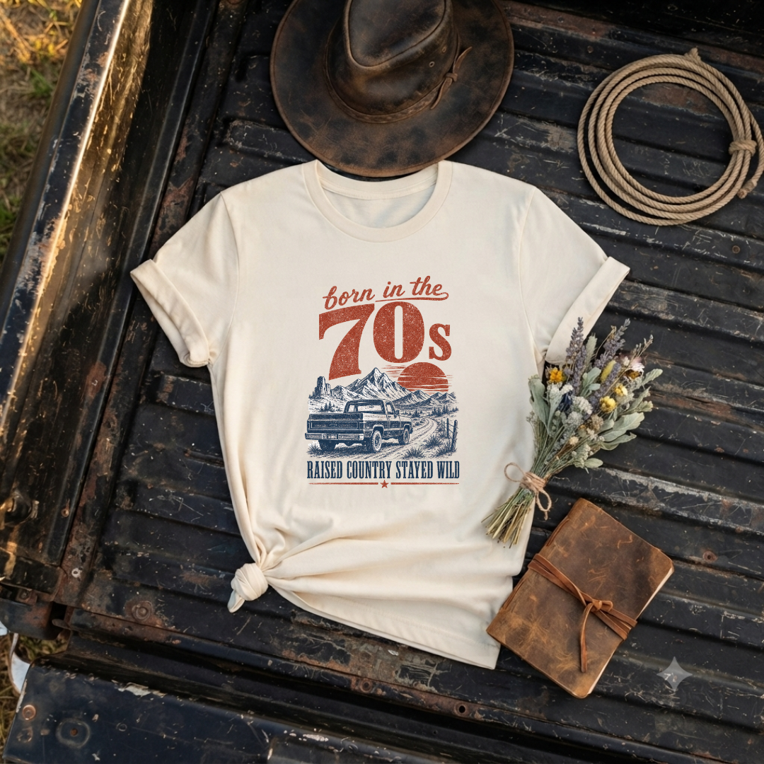 "Born in the 70s" Retro Graphic T-Shirt