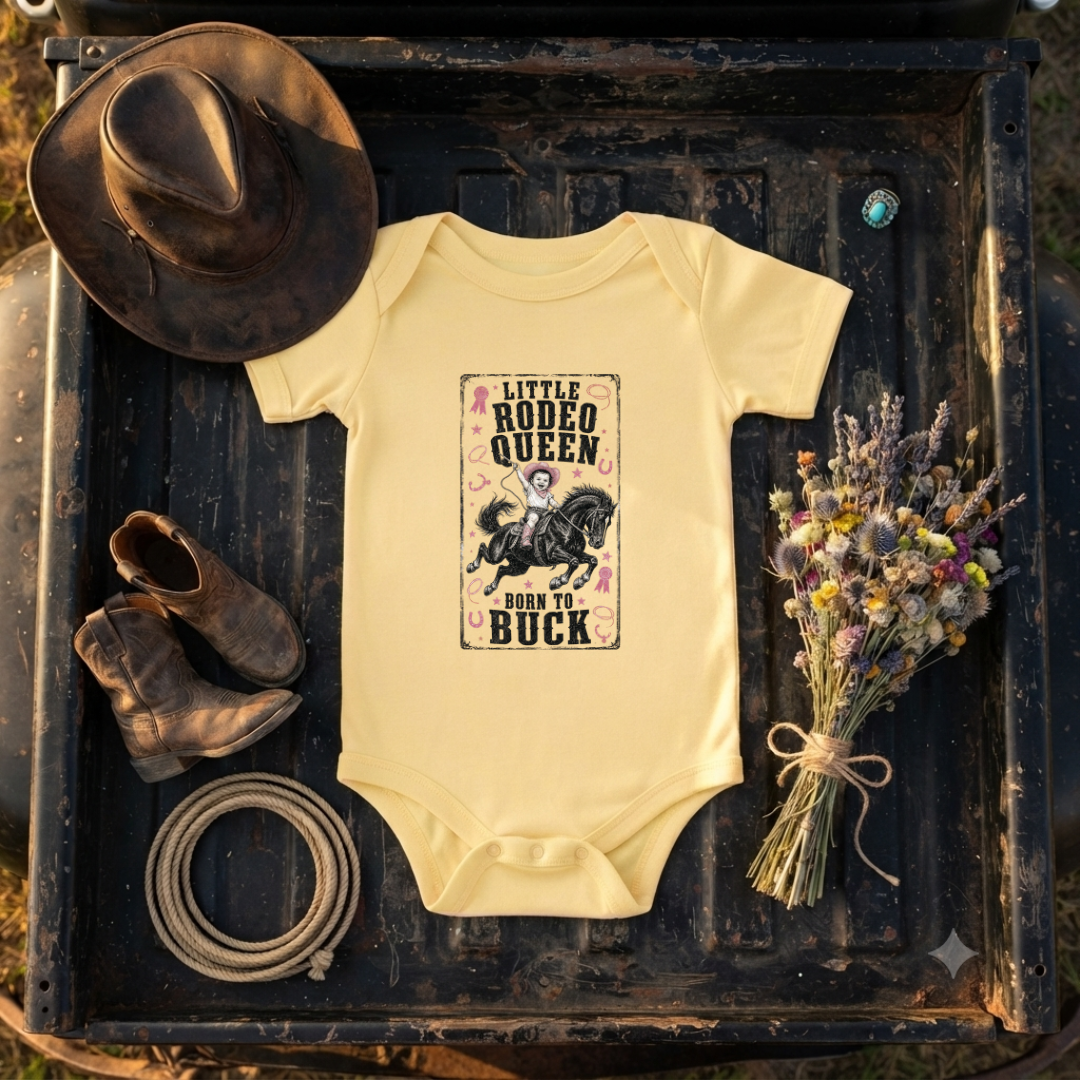 "Little Rodeo Queen" Baby Onesie