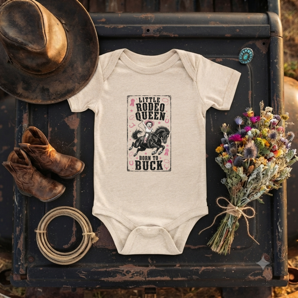 "Little Rodeo Queen" Baby Onesie