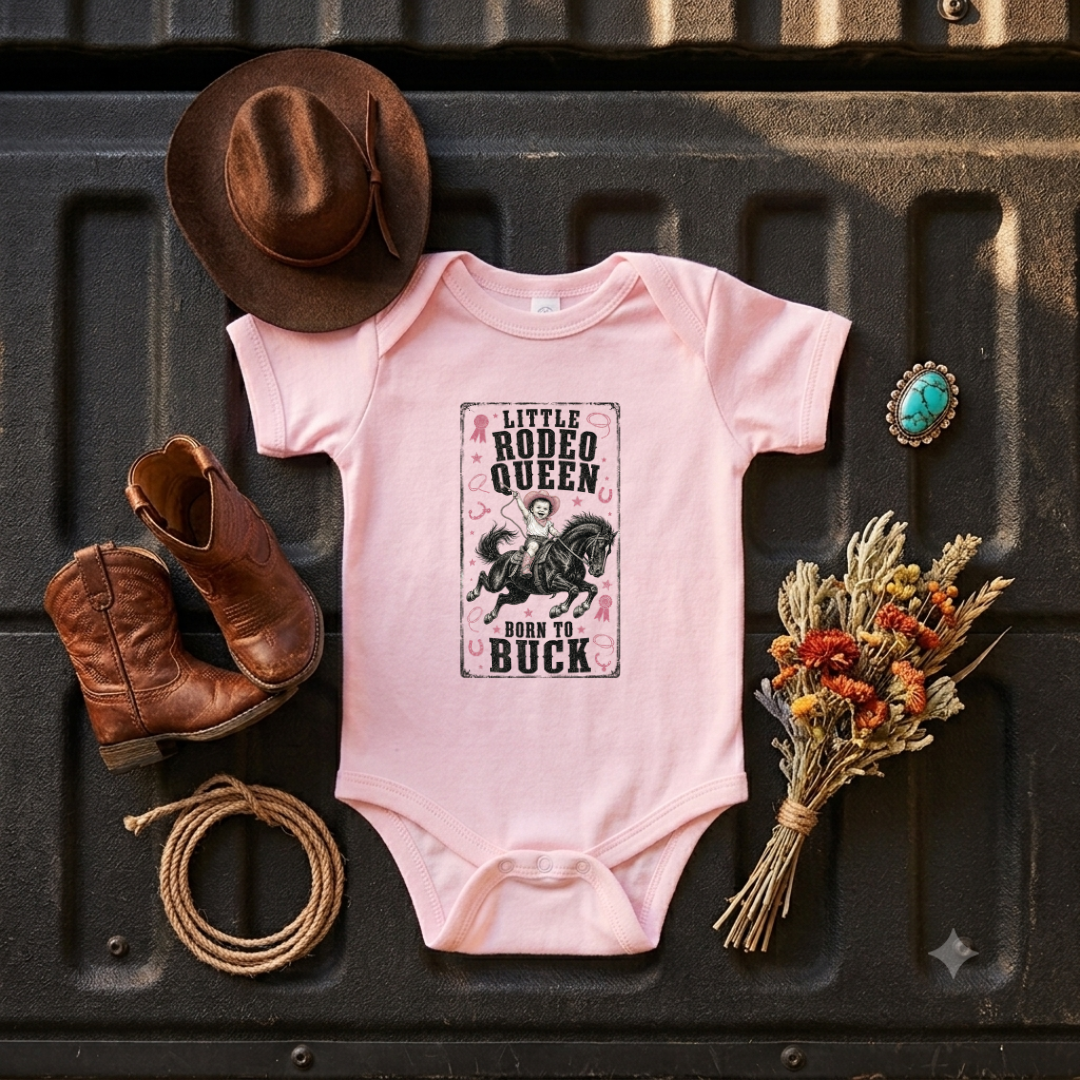 "Little Rodeo Queen" Baby Onesie