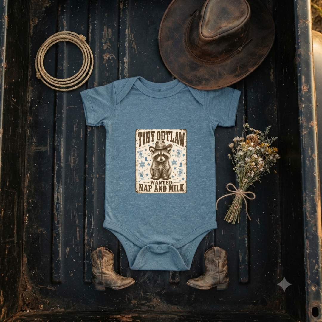 "Tiny Outlaw" Baby Onesie