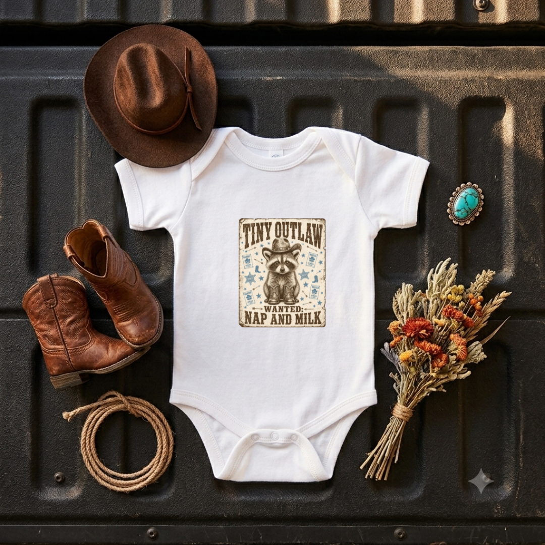 "Tiny Outlaw" Baby Onesie