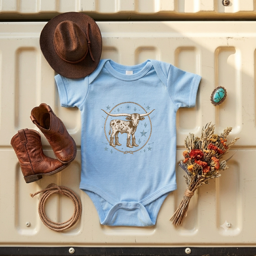 "Western Longhorn" Baby Onesie