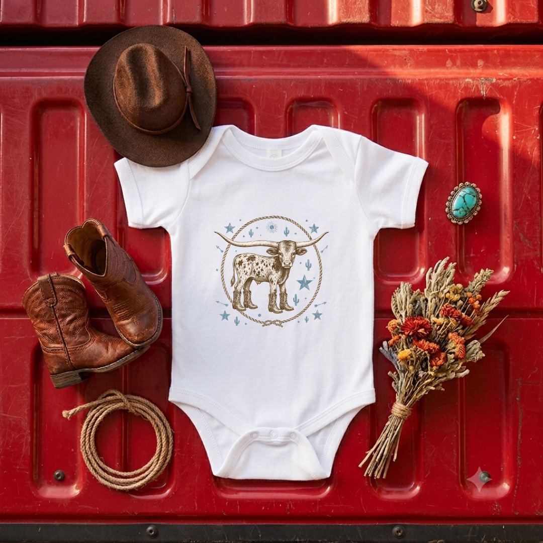 "Western Longhorn" Baby Onesie