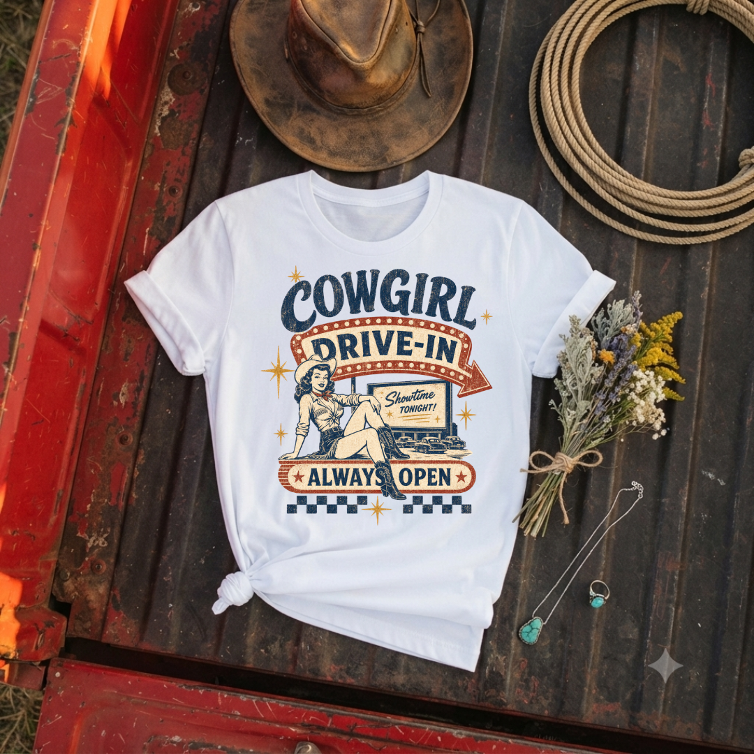 Cowgirl Drive-In Vintage Graphic T-Shirt