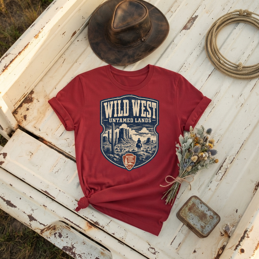 Wild West "Untamed Lands" Graphic T‑Shirt