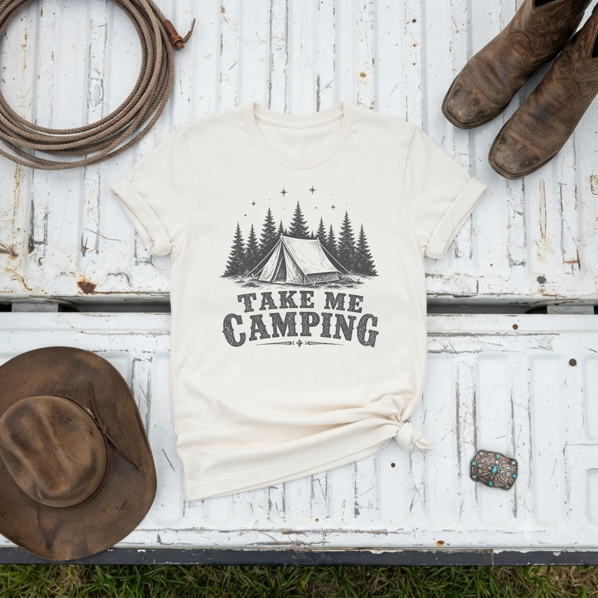 Take Me Camping T-Shirt XS / Vintage White