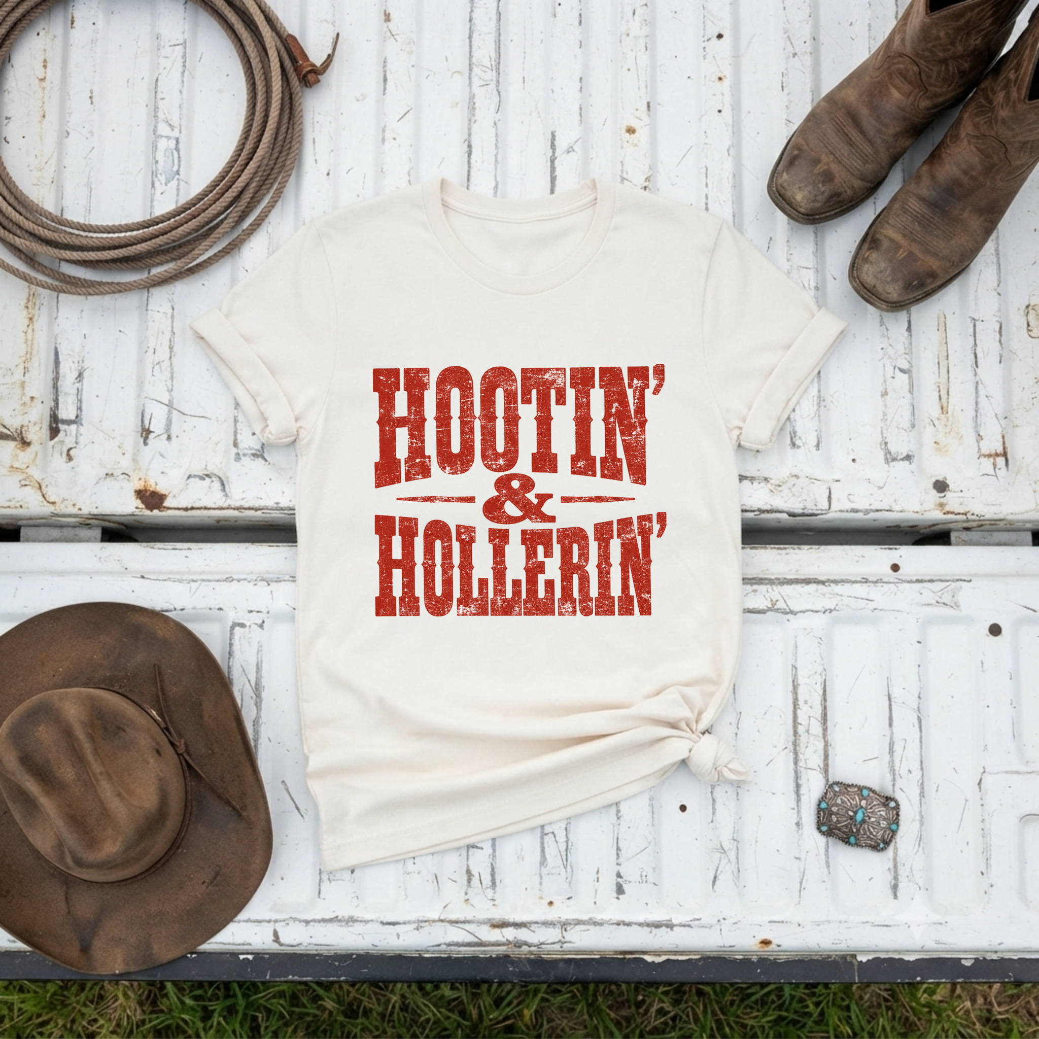 "Hootin & Hollerin" Graphic T-Shirt