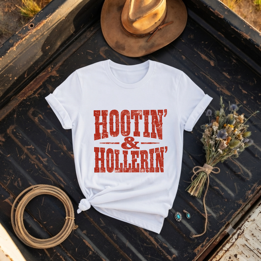"Hootin & Hollerin" Graphic T-Shirt