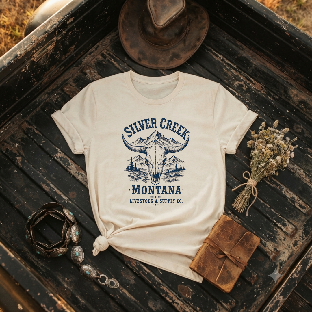 "Silver Creek Montana" Skull T-Shirt