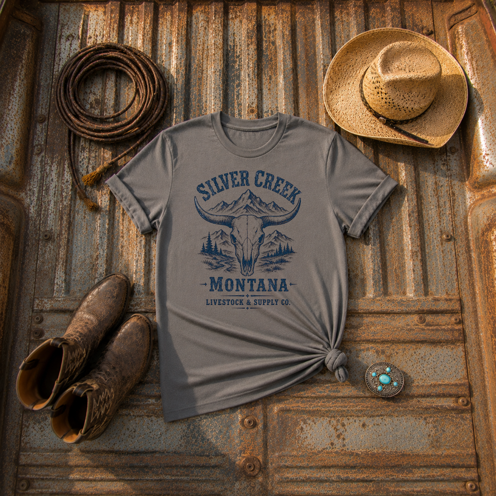 "Silver Creek Montana" Skull T-Shirt