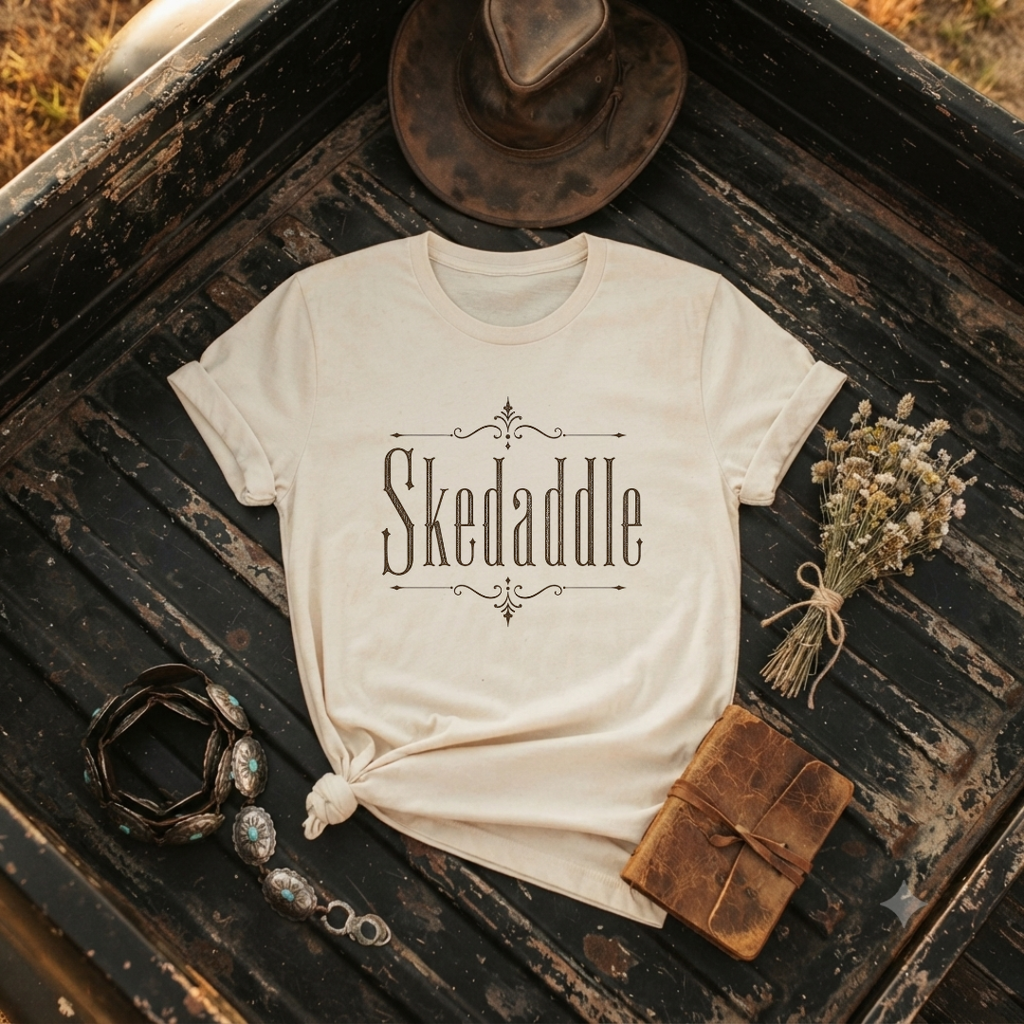 "Skedaddle" Vintage Script T-Shirt