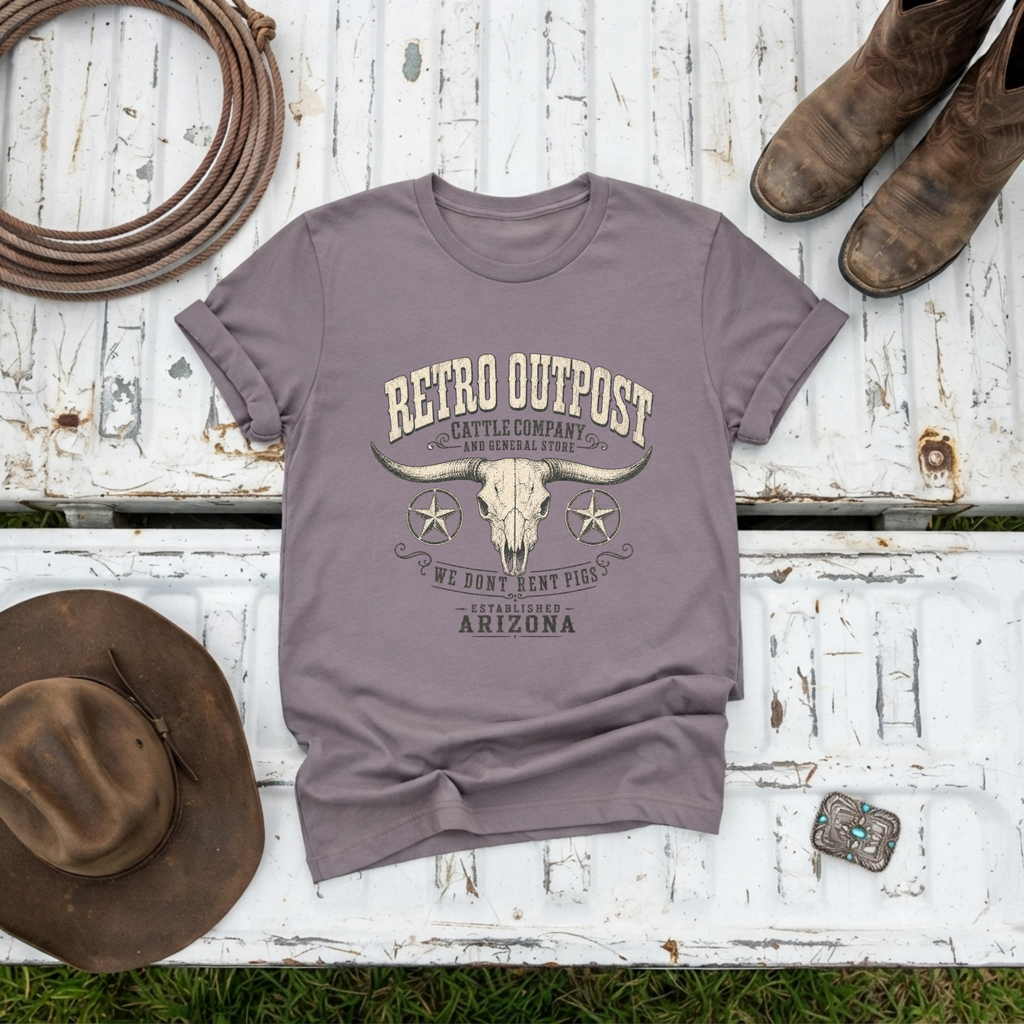 "Retro Outpost Cattle Co" T-Shirt