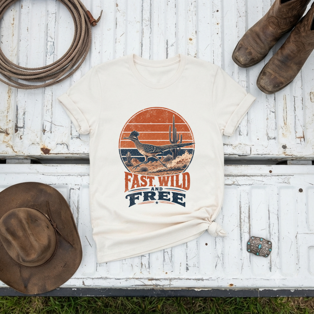 "Fast Wild and Free" Roadrunner T-Shirt