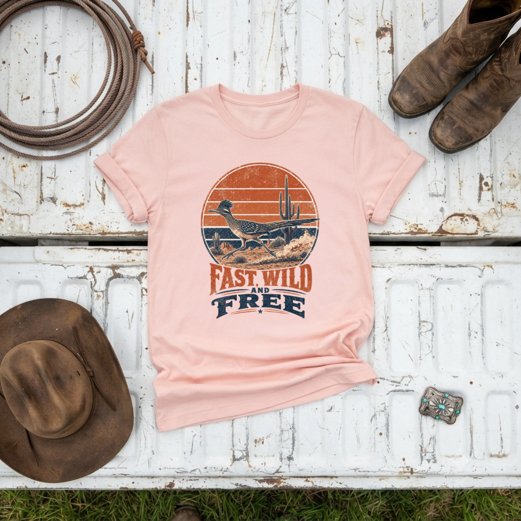 "Fast Wild and Free" Roadrunner T-Shirt