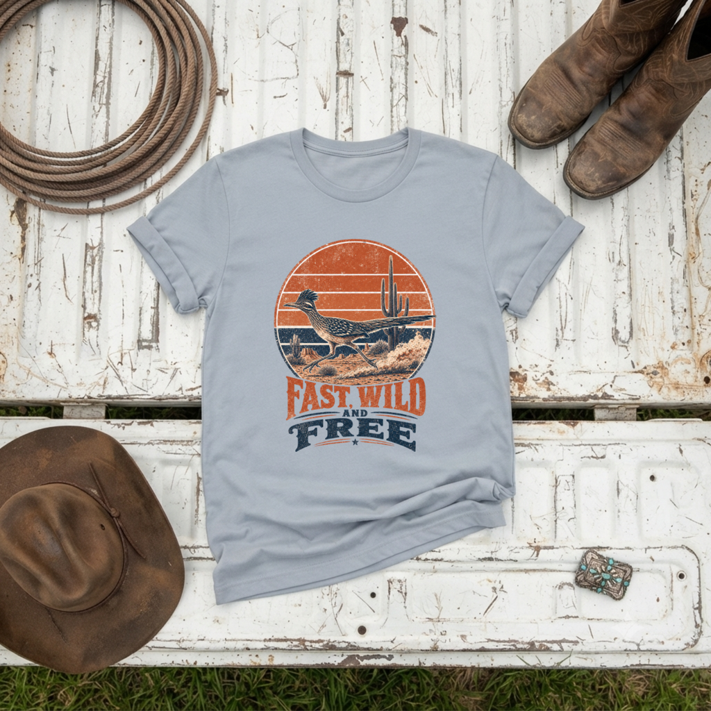 "Fast Wild and Free" Roadrunner T-Shirt